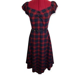1950s style tartan swing dress - US 6-8